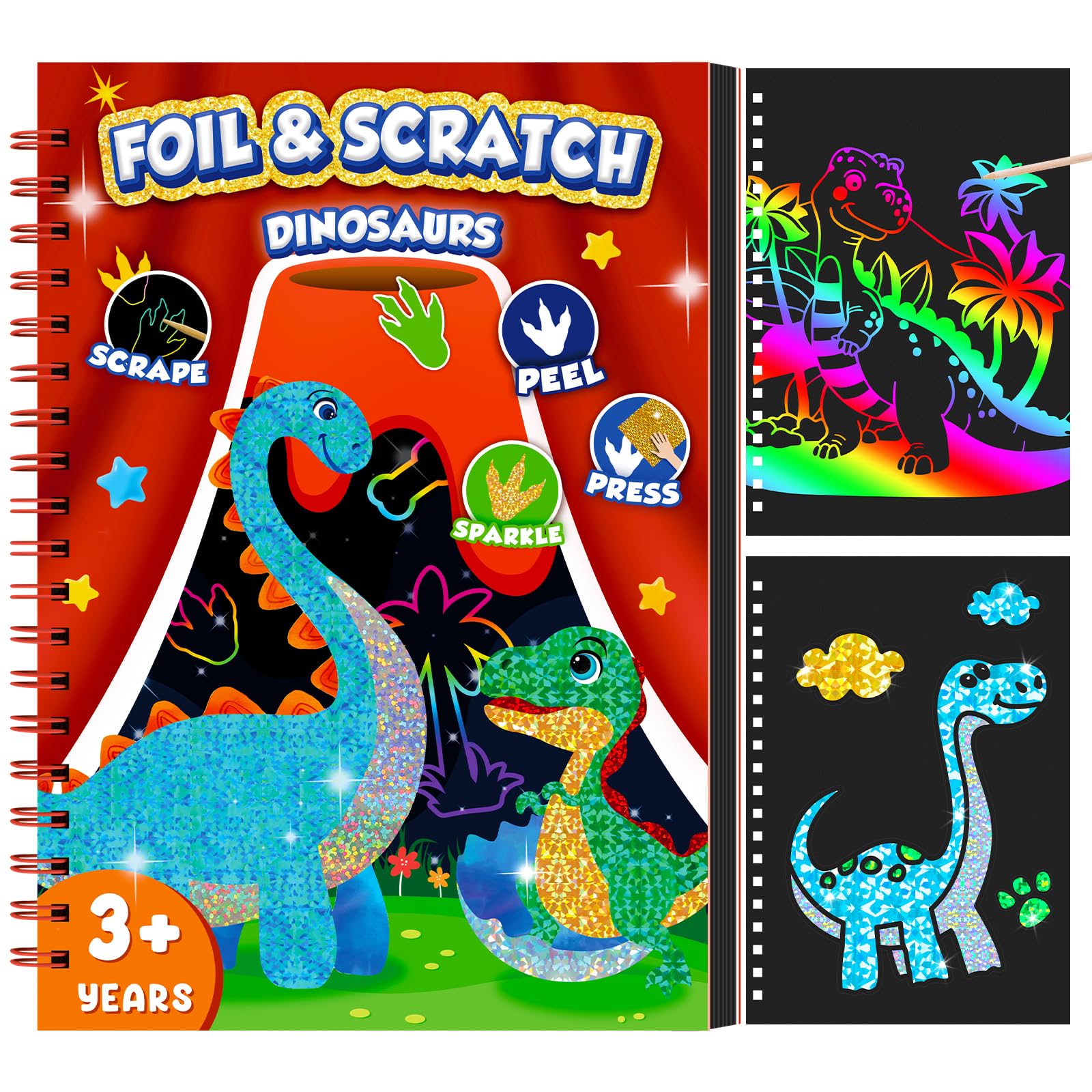 Dinosaur And Craft - Libro da grattare con dinosauro per