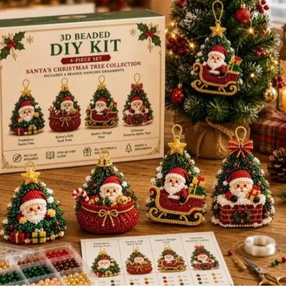 Art Craft Cat - Kit Artigianale Natalizio con Perle a