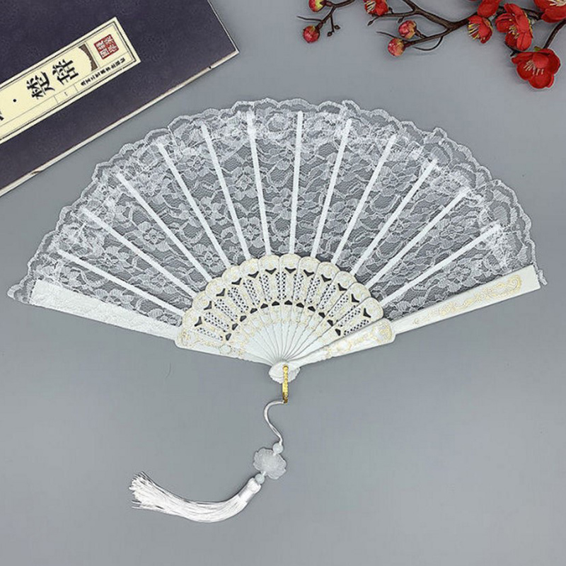 Chinese Art Craft - Ventaglio Pieghevole in Pizzo Stile Vintage