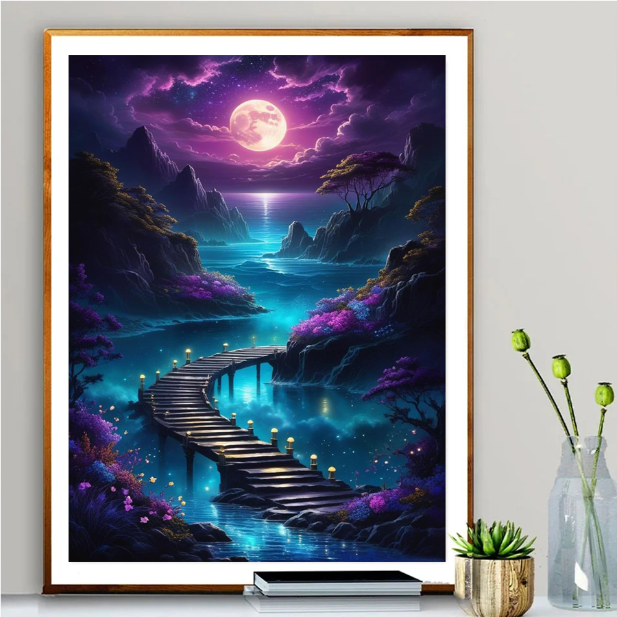 Art Craft Night - Pittura diamante per adulti Notte lunare